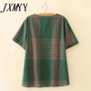 imCharms 2023 Korean Version Of The Summer Large Size Plaid Two-Piece Suit All-Match Casual Pants Loose Top Women