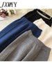 imCharms 2023 Spring High Waist Loose Knitted Grandma Pants Nine Points All-Match Casual Pants Female Ins