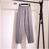 imCharms 2023 Spring High Waist Loose Knitted Grandma Pants Nine Points All-Match Casual Pants Female Ins