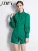 imCharms 2023 Autumn And Winter Cotton Linen Eelegant Temperament Stand-Up Collar Single-Breasted Stitching Women's Suit