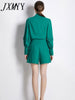 imCharms 2023 Autumn And Winter Cotton Linen Eelegant Temperament Stand-Up Collar Single-Breasted Stitching Women's Suit