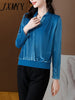imCharms 2023 Autumn And Winter Elegant Temperament Top Women's Long-Sleeved V-Neck Large Size T-Shirt Sweater