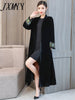 imCharms 2023 Autumn And Winter And Elegant Temperament Embroidered Cardigan Ethnic Style Long Large Size Trench Coat Women