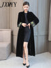 imCharms 2023 Autumn And Winter And Elegant Temperament Embroidered Cardigan Ethnic Style Long Large Size Trench Coat Women