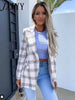 imCharms 2023 Autumn And Winter Elegant Temperament Long-Sleeved Double-Breasted Plaid Print Suit Women's Small Coat