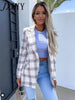 imCharms 2023 Autumn And Winter Elegant Temperament Long-Sleeved Double-Breasted Plaid Print Suit Women's Small Coat