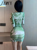 imCharms 2023 Autumn And Winter Long-Sleeved Hollow Sexy Temperament Low-Cut European And American Dress Women