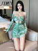 imCharms 2023 Autumn And Winter Long-Sleeved Hollow Sexy Temperament Low-Cut European And American Dress Women