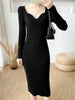 imCharms 2023 Autumn And Winter Sweater Skirt Light Mature Style Sexy Package Hip Bottoming Knitted Dress Women