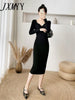 imCharms 2023 Autumn And Winter Sweater Skirt Light Mature Style Sexy Package Hip Bottoming Knitted Dress Women