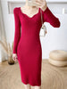 imCharms 2023 Autumn And Winter Sweater Skirt Light Mature Style Sexy Package Hip Bottoming Knitted Dress Women