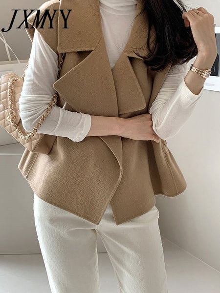 imCharms 2023 Autumn And Winter Women's Elegant Temperament Double-Sided Woolen Coat Vest