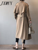imCharms 2023 Autumn And Winter And Elegant Temperament Long Windbreaker Women's Retro British Style Casual Loose Coat