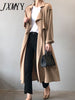 imCharms 2023 Autumn And Winter And Elegant Temperament Long Windbreaker Women's Retro British Style Casual Loose Coat