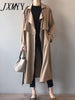 imCharms 2023 Autumn And Winter And Elegant Temperament Long Windbreaker Women's Retro British Style Casual Loose Coat
