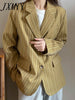 imCharms 2023 Autumn And Winter Vertical Striped Women's Casual Loose And Thin Simple Suit Long-Sleeved Jacket