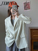 imCharms 2023 Autumn And Winter Vertical Striped Women's Casual Loose And Thin Simple Suit Long-Sleeved Jacket