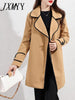 imCharms 2023 Autumn And Winter chic Temperament Slimming Color Matching Lace-Up Woolen Coat Coat Women's Clothing