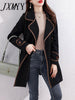 imCharms 2023 Autumn And Winter chic Temperament Slimming Color Matching Lace-Up Woolen Coat Coat Women's Clothing