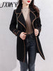 imCharms 2023 Autumn And Winter chic Temperament Slimming Color Matching Lace-Up Woolen Coat Coat Women's Clothing