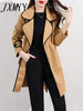 imCharms 2023 Autumn And Winter chic Temperament Slimming Color Matching Lace-Up Woolen Coat Coat Women's Clothing