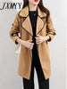 imCharms 2023 Autumn And Winter chic Temperament Slimming Color Matching Lace-Up Woolen Coat Coat Women's Clothing