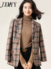 imCharms 2023 Autumn And Winter Vintage Plaid Commuter Elegant Temperament Versatile Women's Coat Top