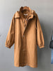 imCharms 2023 Autumn Khaki Hooded Trench Coat Women's Mid-Length Korean Version Casual Simple Chic Coat