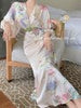 imCharms 2023 Autumn Products Waist Printing Temperament Dress Long-Sleeved V-Neck Spring Dress Women