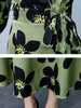 imCharms 2023 Autumn Waist Mid-Length Women's Skirt Long-Sleeved Elegant Temperament Printed Dress
