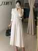 imCharms 2023 Autumn Slim Elegant Temperament Dress Long Trench Coat Suit Collar Coat Women's Clothing