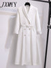 imCharms 2023 Autumn Slim Elegant Temperament Dress Long Trench Coat Suit Collar Coat Women's Clothing