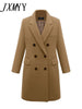 imCharms 2023 Autumn Winter Women Coats Casual Jackets Woolen Overcoat Elegant Double Breasted Long Ladies Coat Plus Size Outwear