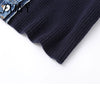 imCharms 2023 Autumn Women Loose Single Breasted Versatile Long Sleeve Patchwork Denim Top Knitted Cardigan Sweater Knitted
