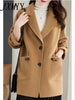 imCharms 2023 Autumn and Winter Loose Slimming All-Match Elegant Suit Collar Thickened Woolen Coat Women's Clothing