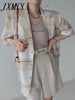 imCharms 2023 Chic Summer Retro Temperament Casual All-Match Lapel Single-Breasted Plaid Blazer Women's Clothing