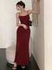 imCharms 2023 Sexy Slim Fit Three-Color Package Hip Street Elegant High-End A-Line Elastic Suspender Dress Long Skirt