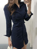 imCharms 2023 Women's Retro Shirt Bottoming Dress Autumn And Winter Package Hip Skirt Waist Slim Straight Skirt