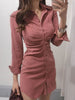 imCharms 2023 Women's Retro Shirt Bottoming Dress Autumn And Winter Package Hip Skirt Waist Slim Straight Skirt