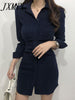 imCharms 2023 Women's Retro Shirt Bottoming Dress Autumn And Winter Package Hip Skirt Waist Slim Straight Skirt