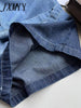 imCharms 2023 Plus Size Women's High Waist Wide Leg Jeans Summer One Button Elastic loose Lazy A-Line Shorts Trendy