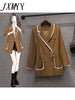 imCharms 2023 Plus Size Women's Spring Double-Breasted Lapel Suit Slim And Versatile Temperament Suit Jacket