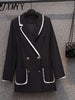 imCharms 2023 Plus Size Women's Spring Double-Breasted Lapel Suit Slim And Versatile Temperament Suit Jacket