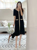 imCharms 2023 Korean Elegant Temperament Intellectual Color Matching V-Neck Skirt Slimming Knitted Dress Summer