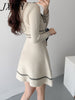 imCharms 2023 French Elegant Temperament Little Black Dress Waist Sweater Knitted Dress Women's Autumn And Winter