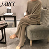 imCharms 2023 Winter Women's Thicken Warm Knitted Pullover Sweater Two-Piece Suits +High Waist Loose Wide Leg Pants Set