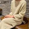 imCharms 2023 Winter Women's Thicken Warm Knitted Pullover Sweater Two-Piece Suits +High Waist Loose Wide Leg Pants Set