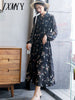 imCharms 2023 Spring And Autumn Popular Long Skirt Temperament V-Neck Floral Chiffon Dress Waist Gentle Women's Skirt