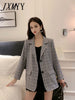imCharms 2023 Spring Korean Version Temperament Retro Style Women's Thin Section Plaid Small Suit Jacket