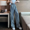 imCharms 2023 Vertical Stripes Casual Loose Suit Wide-Leg Pants Women's High-Waisted Slim Sagging Fabric Floor-To-Ceiling Pants